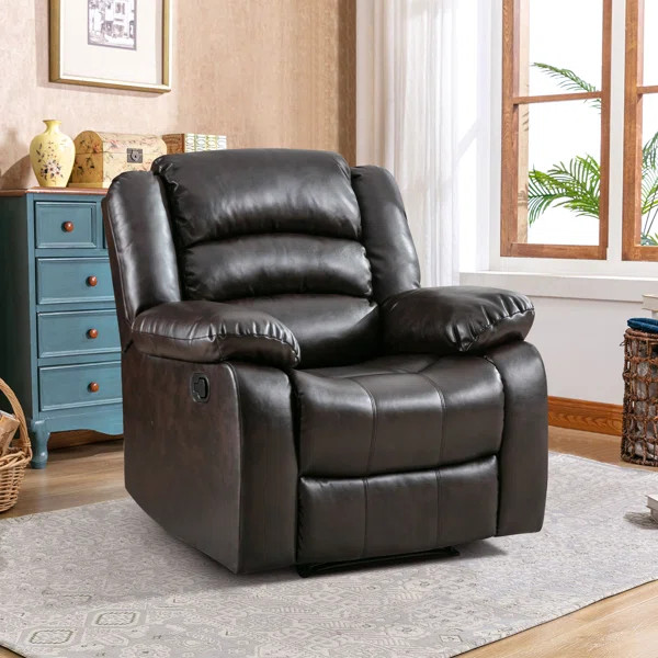 Traditional Breathable Top Grain Genuine Leather Recliner | Wayfair North America