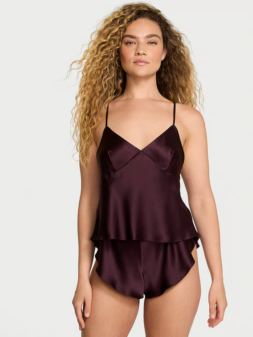 Buy Satin Open-Back Cami & Shorts Set, Winter Wine - Order Cami Sets online - Victoria's Secret U... | Victoria's Secret (US / CA )