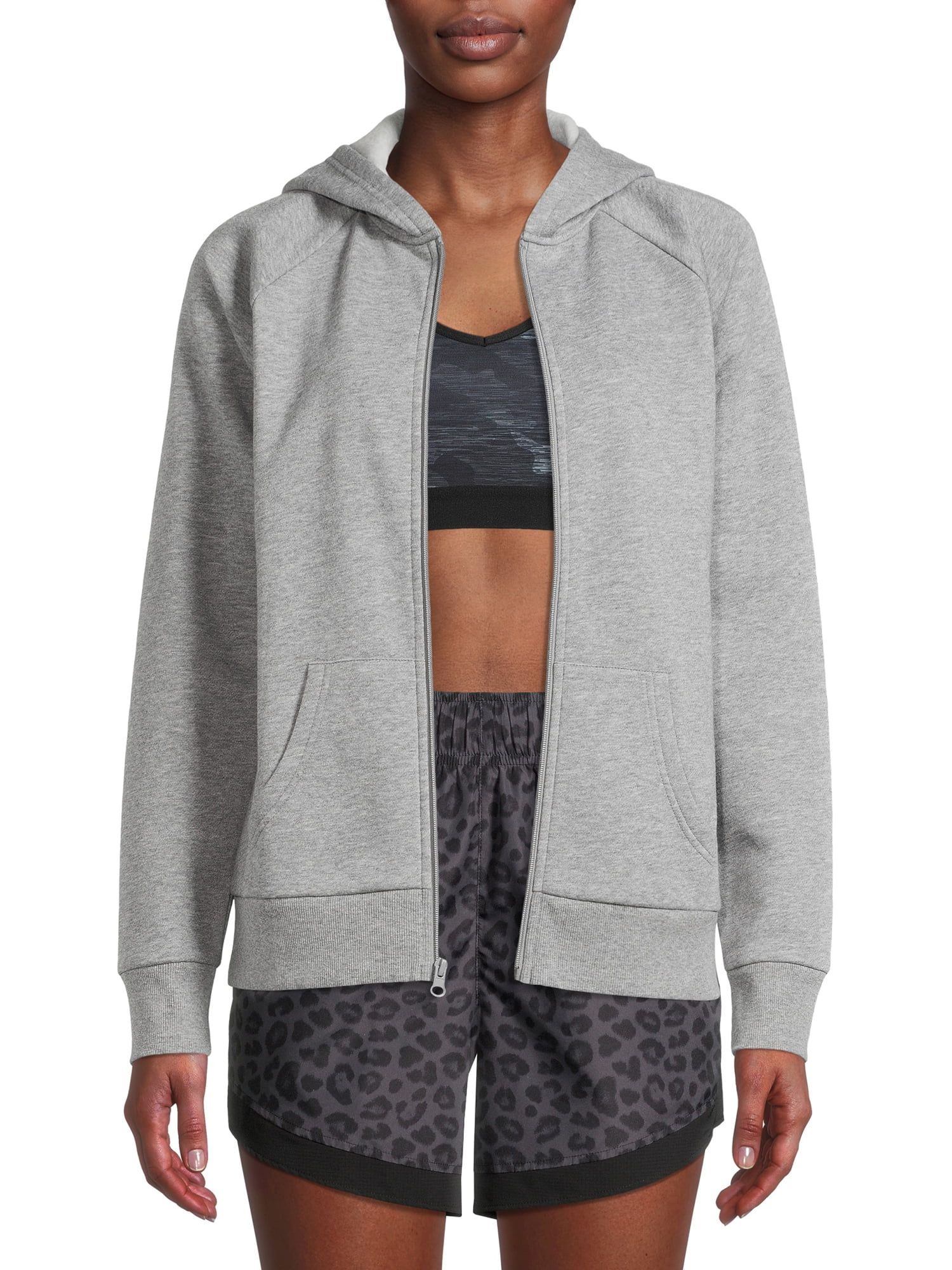 Athletic Works Women’s Full Zip Fleece Hooded Jacket - Walmart.com | Walmart (US)