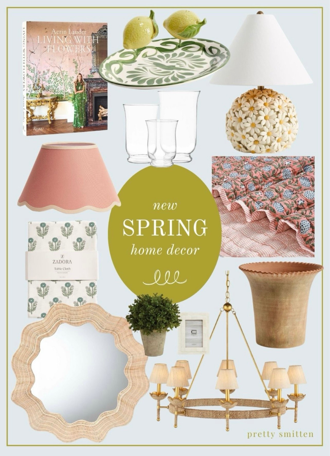 Spring home decor finds, Southern traditional home, grandmillennial home, spring tabletop, rattan mirror, scallops, garden, block print, little girls room, interior design, interior inspo

#LTKHome