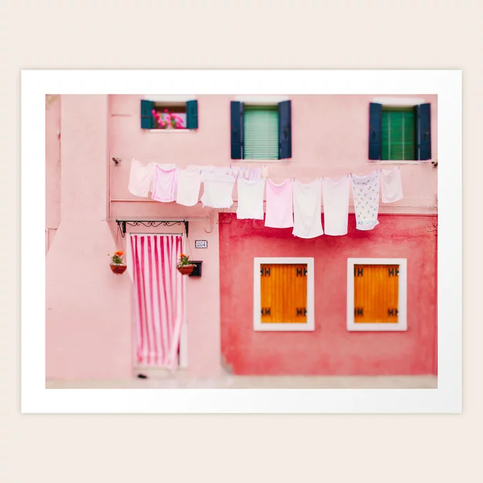 Laundry Day in Burano Italy Art Print by Eye Poetry Photography | Society6
