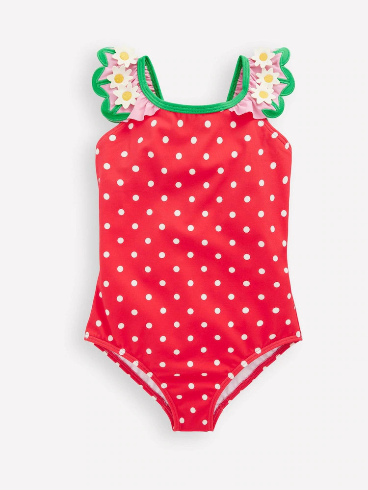 Boden Red Hallie Frill Strap Swimsuit | Next US