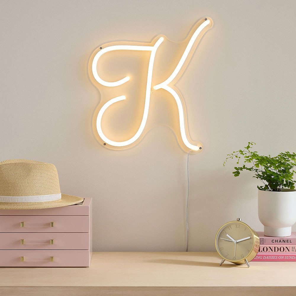 Create Your Own - Single Letter Script Neon LED Wall Light | Pottery Barn Teen