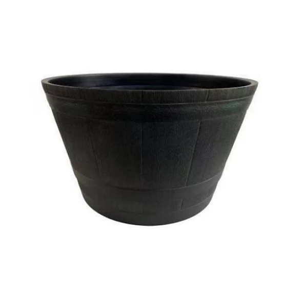 GroundWork  25 in. Plastic Whiskey Barrel Planter, Gray | Tractor Supply