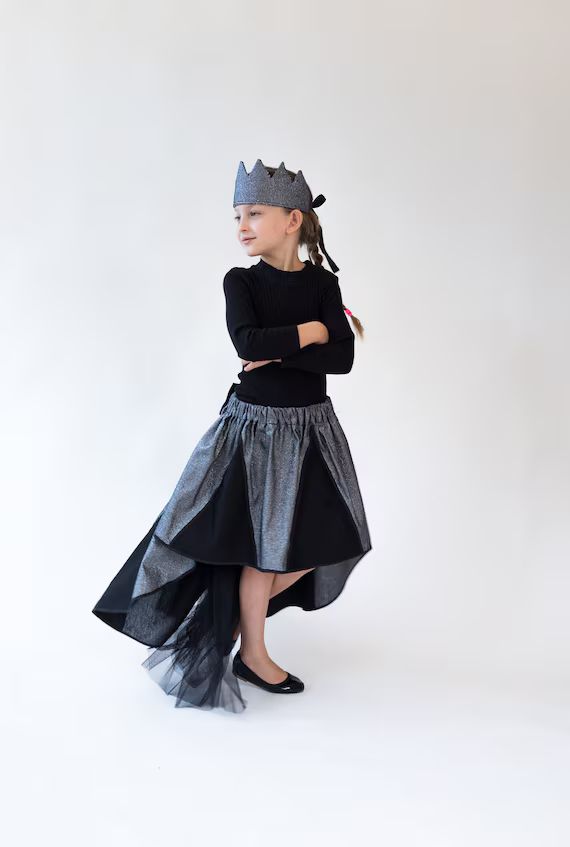 Dark Princess / Queen Skirt and Crown Costume for Girls - Etsy | Etsy (US)