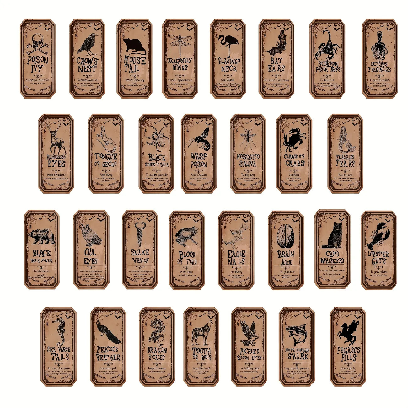30pcs, Halloween Bottle Labels Animal Apothecary Stickers Potions Labels Halloween Medicine Bottl... | Temu Affiliate Program