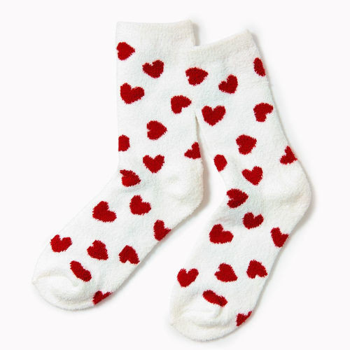 Fuzzy Heart Socks | Barnes & Noble