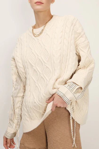 Kathy Shirt Combo Knit Pullover | Storets (Global)
