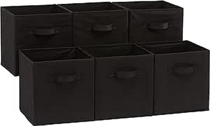 Amazon Basics Collapsible Fabric Storage Bins Organizer with Handles, Sturdy, Foldable, 10.5" x 1... | Amazon (US)
