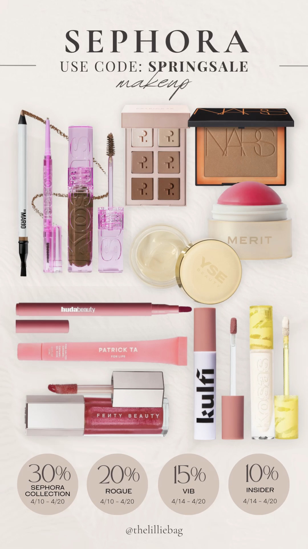 Sephora Spring Sale makeup favorites 💄✨

Sharing all my go-to makeup picks in this collage — these are the products I actually use and rebuy 🙌🏼

The sale is finally here!!
• Sephora Collection is 30% off
• Rouge members get 20% off TODAY (first access 👏🏼)
• Sale runs 4/10–4/20

Such a good time to restock your staples or try something new 🤍 everything is linked on my LTK!

sephora sale, makeup favorites, beauty deals, spring makeup 2026, everyday makeup, sephora finds, glam routine