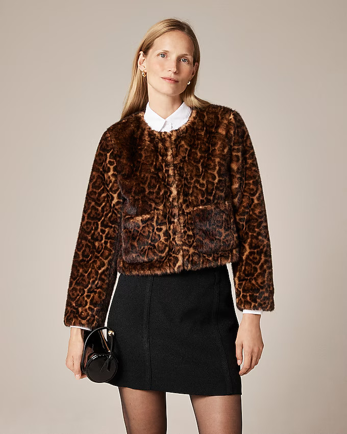 Faux-fur lady jacket in leopard print | J. Crew US