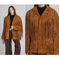1960S Schott Rancher Western Suede Fringe Jacket - Size 42 | Vintage 60S Cowboy Boho Brown Leather C | Etsy (US)