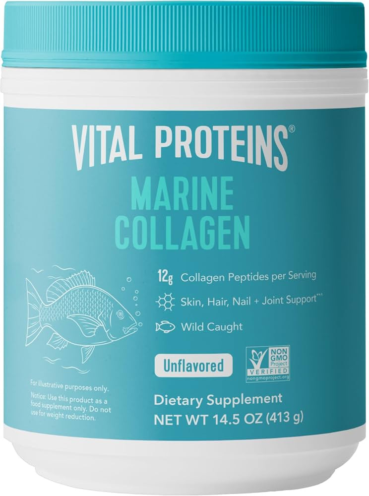 Vital Proteins Marine Collagen Peptides Powder Supplement for Skin Hair Nail Joint - Hydrolyzed C... | Amazon (US)