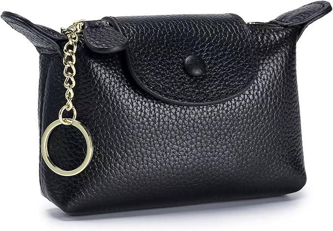 Women's Leather Coin Purse with KeyChain, Small Leather Pouch with Zipper for Women Fashionable W... | Amazon (US)