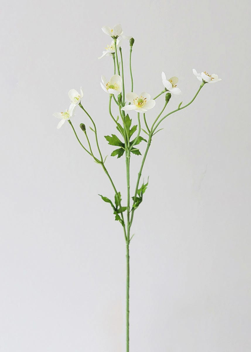 Cream White Artificial Buttercups - 25 | Afloral