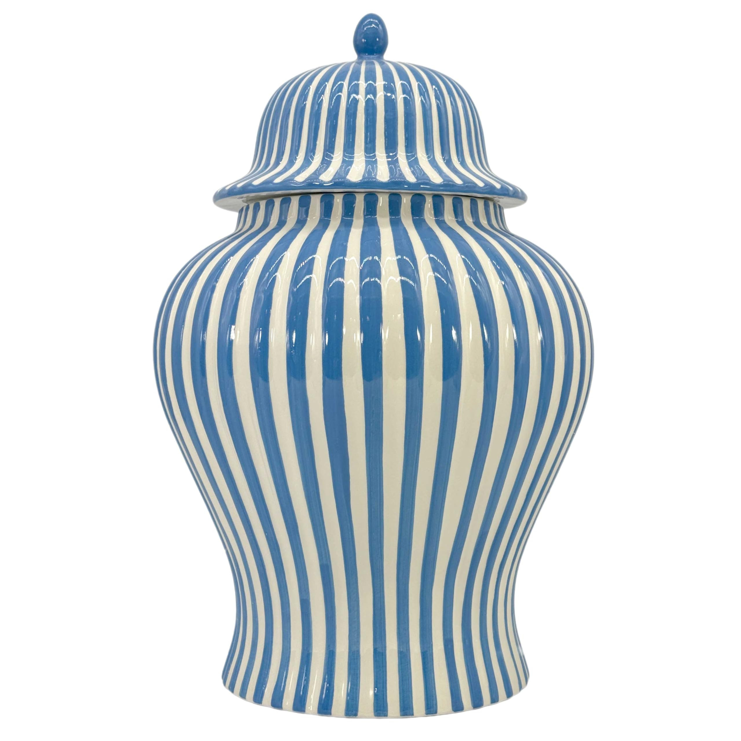 Galt International 18" Blue Candy Stripe Ginger Jar w/Lid - Christmas Holiday Decor Home Decor Living Room Party Decorations | Amazon (US)