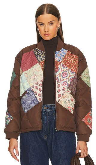 Quilt Patch Jacket in Brown & Multi | Revolve Clothing (Global)
