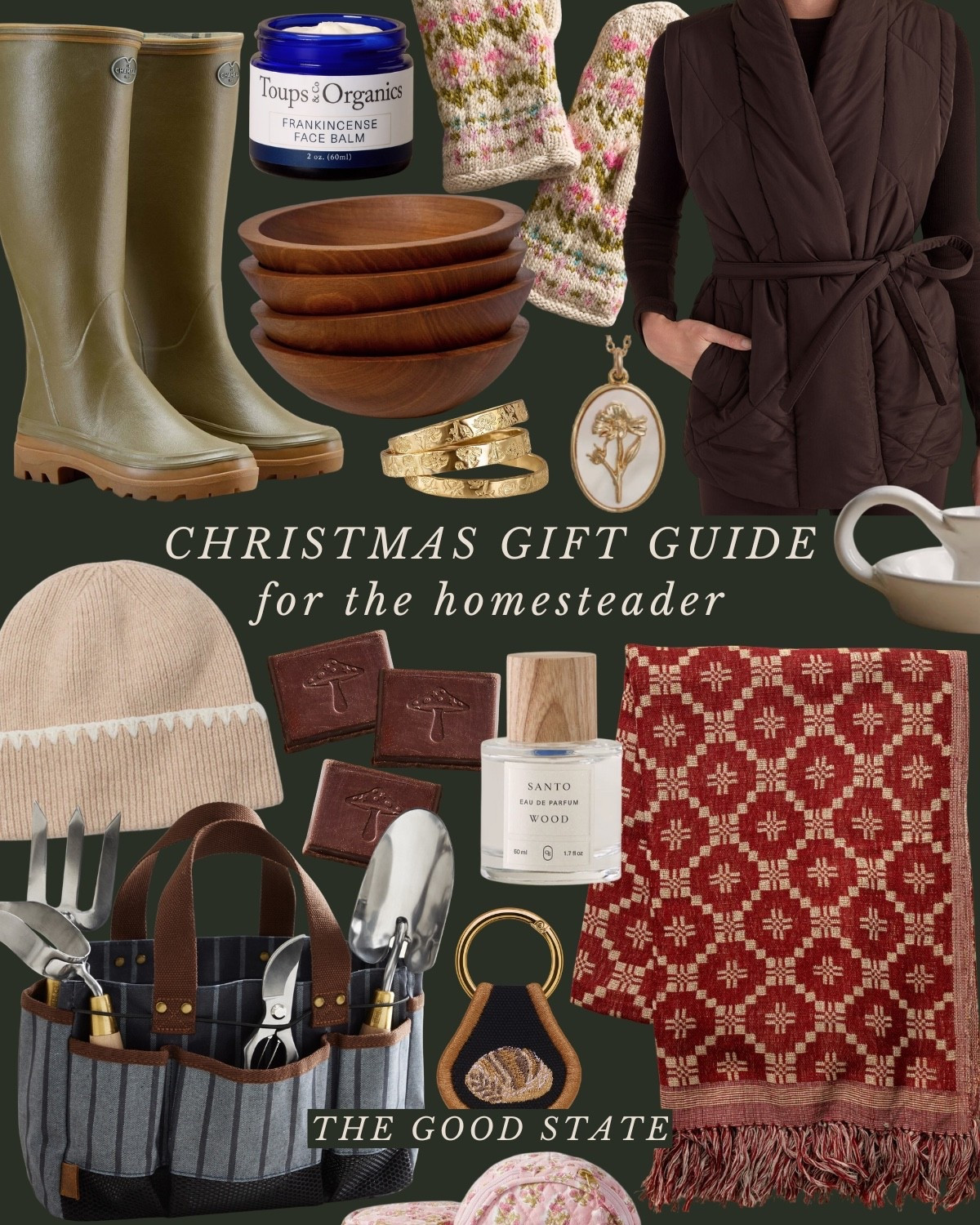 This collection is for the intentional gift givers. For those who deeply desire to give gifts that are meaningful and thoughtful. 
These gifts were carefully curated for those who make life beautiful—for the gardeners, homebodies, travelers, hostesses and for those who find joy in the everyday. For the girlies who love slow mornings at home wrapped in their favorite plaid throw blanket. The aroma of freshly brewed coffee filling every corner of their home and golden morning light dancing through the windows. For the farmers market ladies with sleepy eyes, their trusty barn coat and arms full of seasonal produce and flowers. These gift ideas are for the hosts who live for the reward of a full home and crowded table. For the gardeners and florists. The ones who appreciate little luxuries like the flickering flame of a holiday candle, a peaceful skincare routine and cozy cashmere socks on a chilly winter day. For the homesteader who has piles of quilts in her closet and endless sourdough loaves for her family and neighbors. These are more than just gifts—they’re tangible ways to tell love ones, “I see you and I love you”. “I see the desires of your heart and the season of life you’re in and I celebrate you”. 

#nichegifts #giftideas #giftsforher #giftguide #uniquegifts #uniquegiftideas #farmersmarket #marthastewart #gardeninglove #slowliving #slowmorning #ltkgiftguide #ralphlaurenchristmas #ralphlauren 
Sezane, Etsy, unique gifts, Christmas gifts, holiday gifts, Ralph, Lauren, target, McGee and Co., Shea, McGee, Amazon, Anthropologie, free people, Walmart, hosting, gifts for host, gifts for him, L.L. Bean, Tuckernuck, jewelry, accessories, purse, gift idea, J.Crew, Haven well within, Quince gifts for mom, gifts for mother-in-law, gifts for sister, gifts for daughter 

#LTKSaleAlert #LTKGiftGuide #LTKFindsUnder50