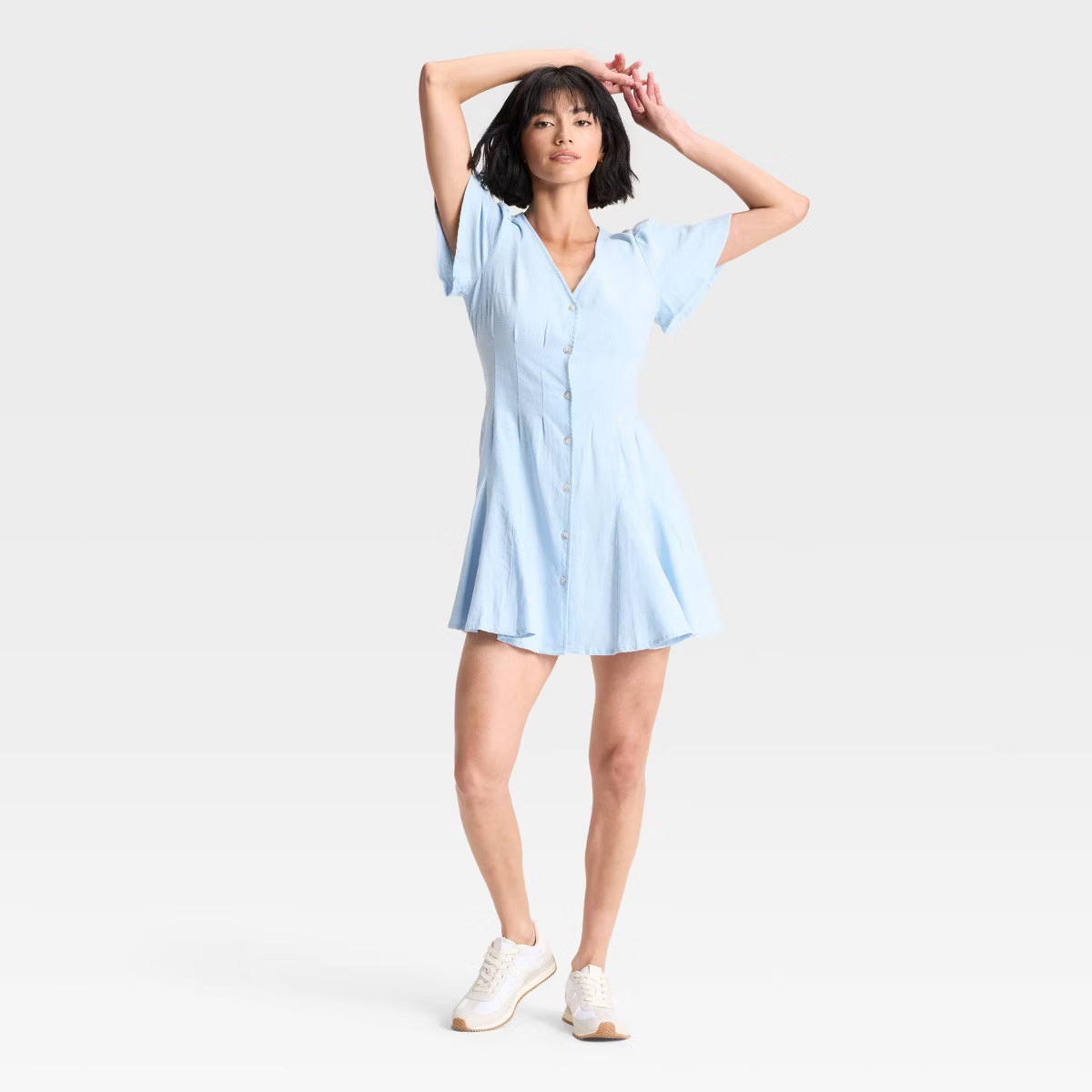 Women's Short Sleeve Button-Front Mini A-Line Dress - Universal Thread™ | Target