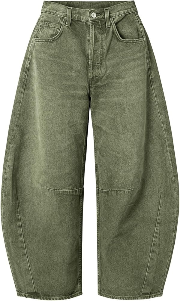 EXLURA Womens Barrel Jeans Wide Leg Y2K Boyfriend Denim Pants Hip Hop Vintage Baggy Jeans Cotton ... | Amazon (US)