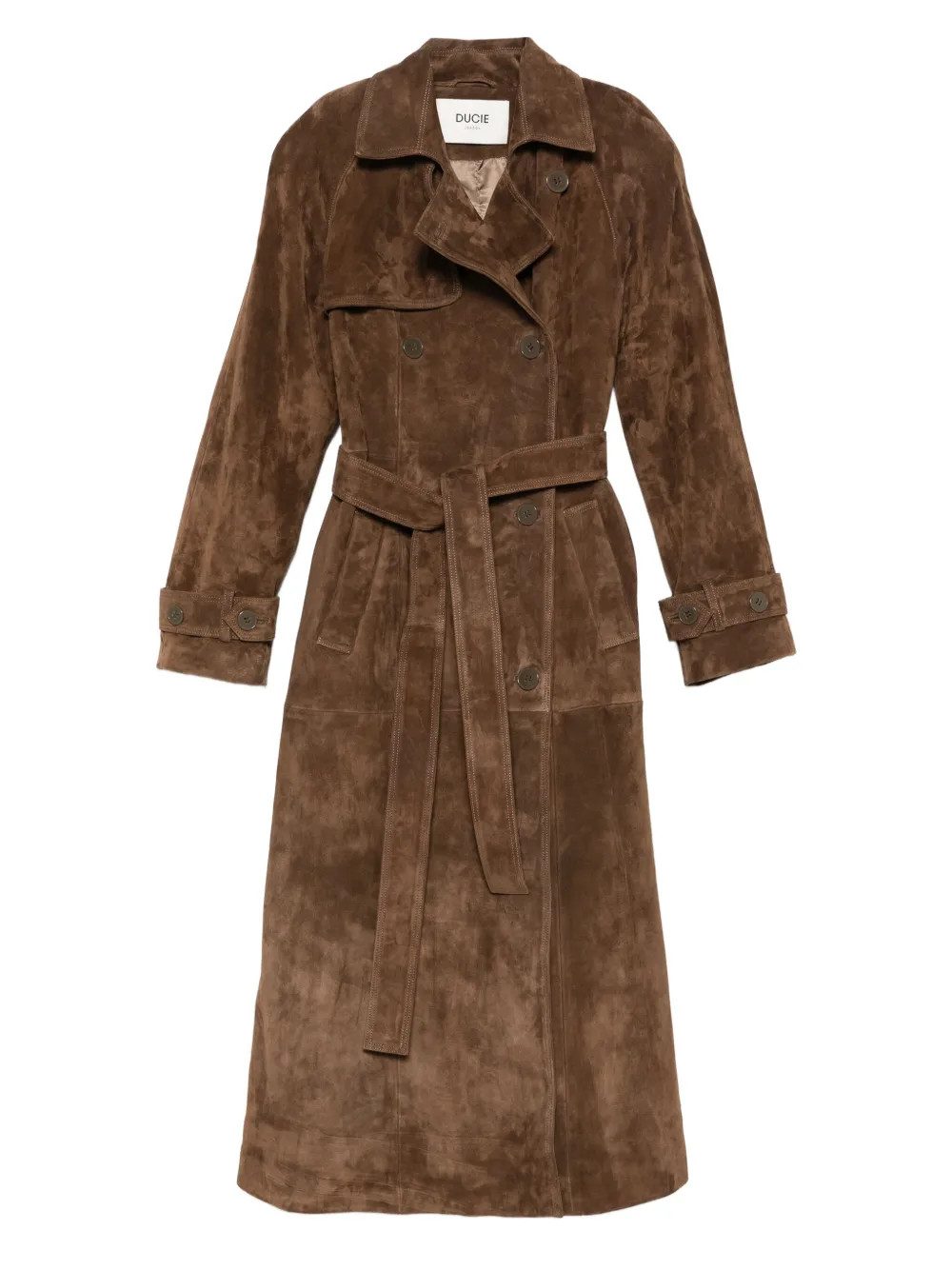 Ducie Corrin Suede Trench Coat | Brown | FARFETCH | Farfetch Global