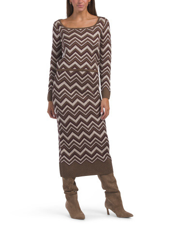 Chevron Metallic Skirt And Top Sweater Set | Marshalls