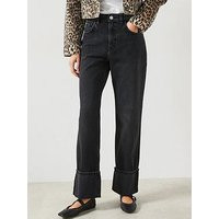 Mango Turn Up Straight Jean - Black | Very (UK)