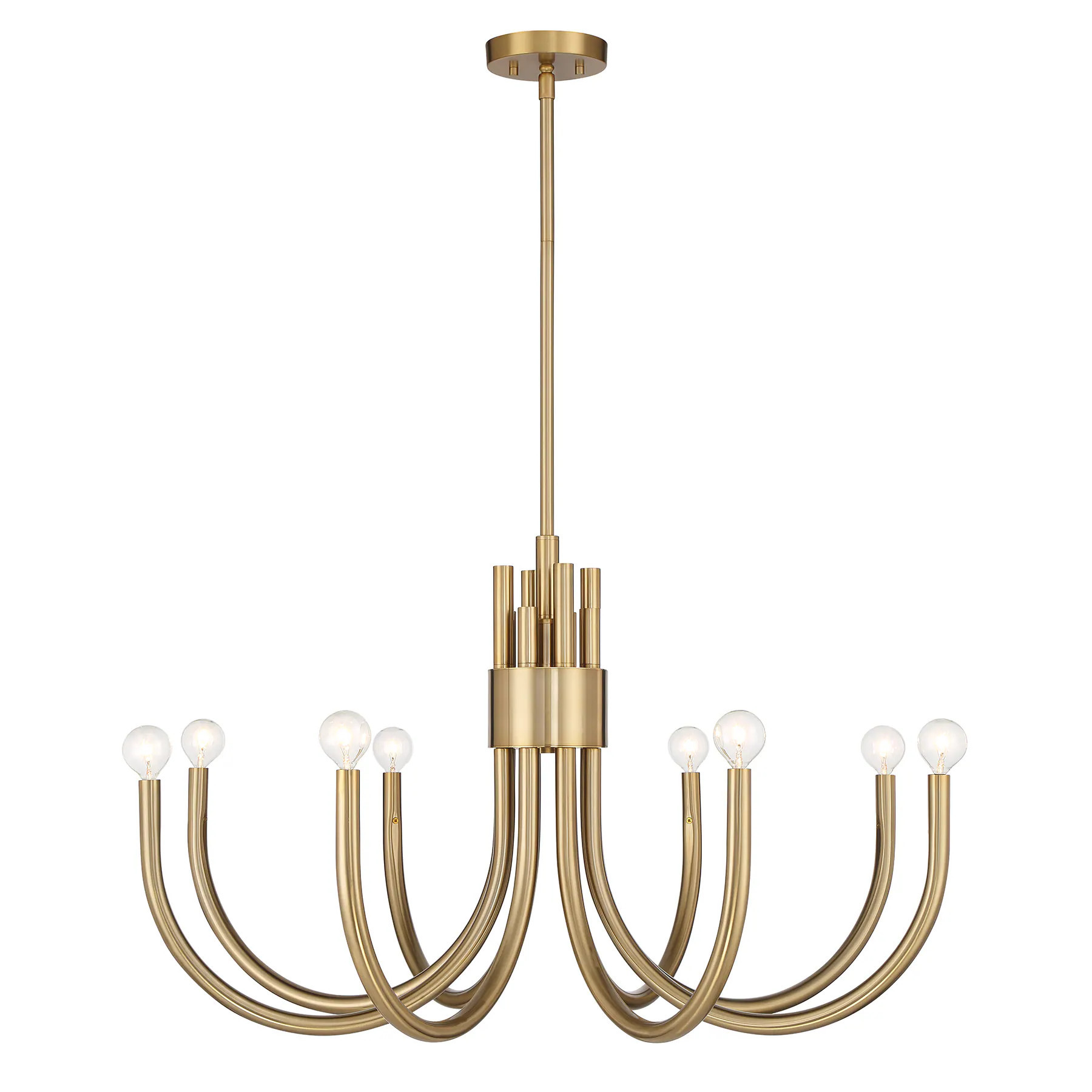 Savoy House Essentials Sorrento 8-Light Chandelier in Noble Brass 8 -Light Polished Brass Metal Chandelier one_size | 1-6680-8-127 | Lowe's