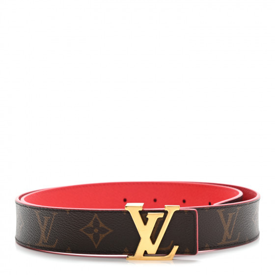 LOUIS VUITTON Monogram 30mm LV Initiales Reversible Belt 85 34 Coquelicot | Fashionphile