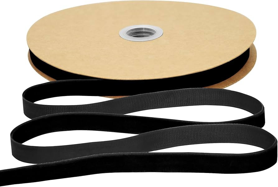 Black Velvet Ribbon 3/8 inch × 25 Yards for Christmas Wreath Bow DIY Sewing Projects Gift Wrappi... | Amazon (US)
