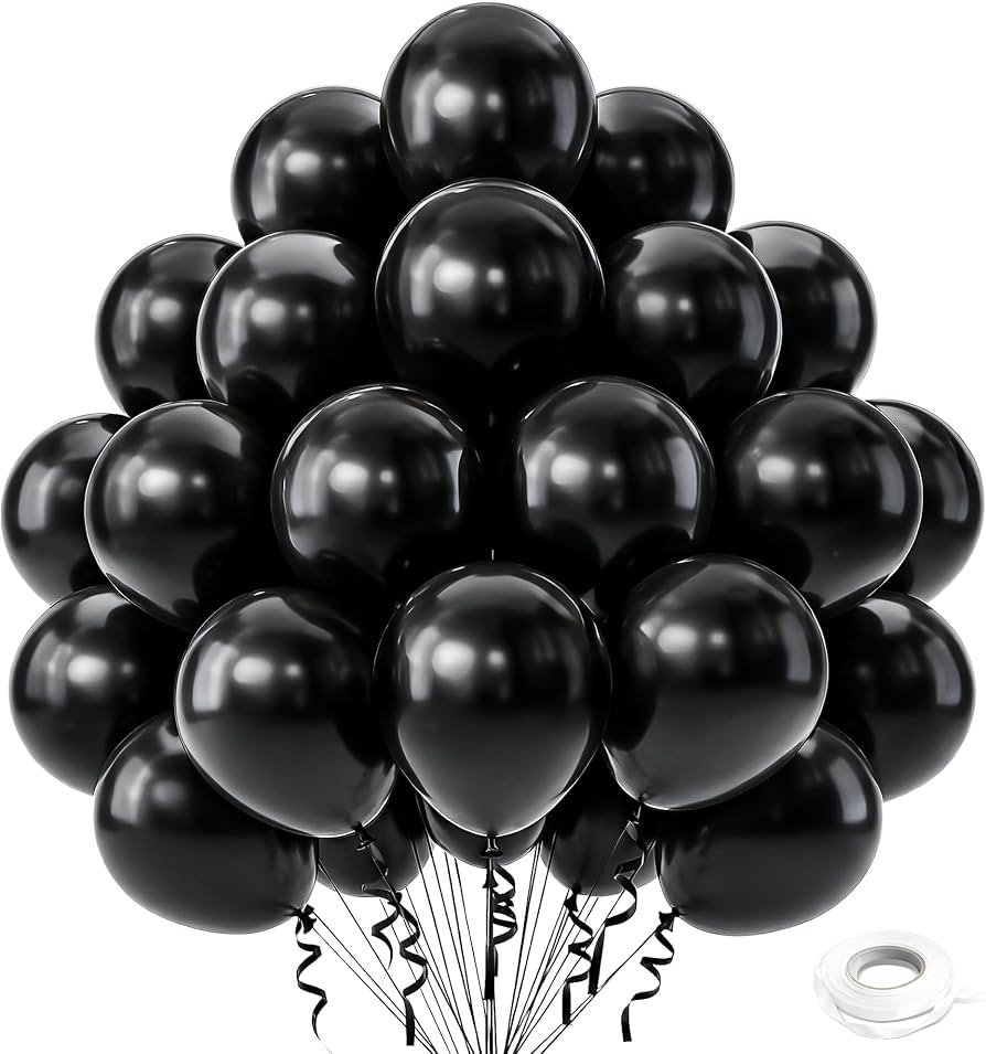 Black Balloons, 50 PCS 12 inch Latex Party Balloons | Amazon (US)