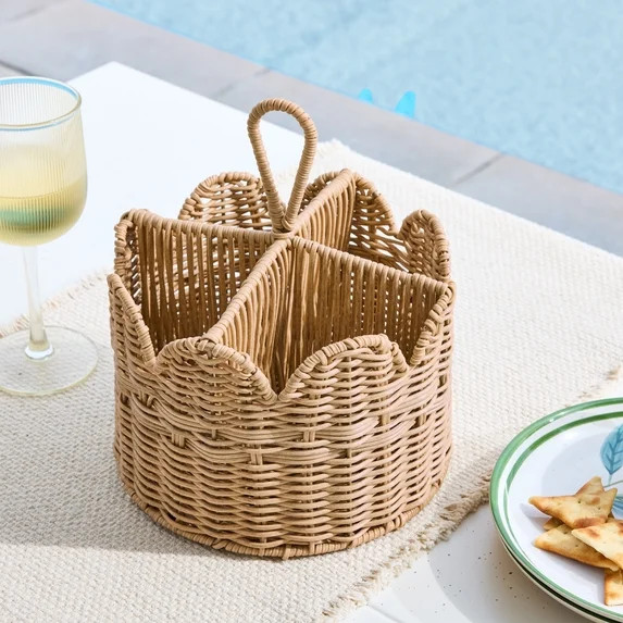 Better Homes & Gardens Rattan Round Caddy | Walmart (US)