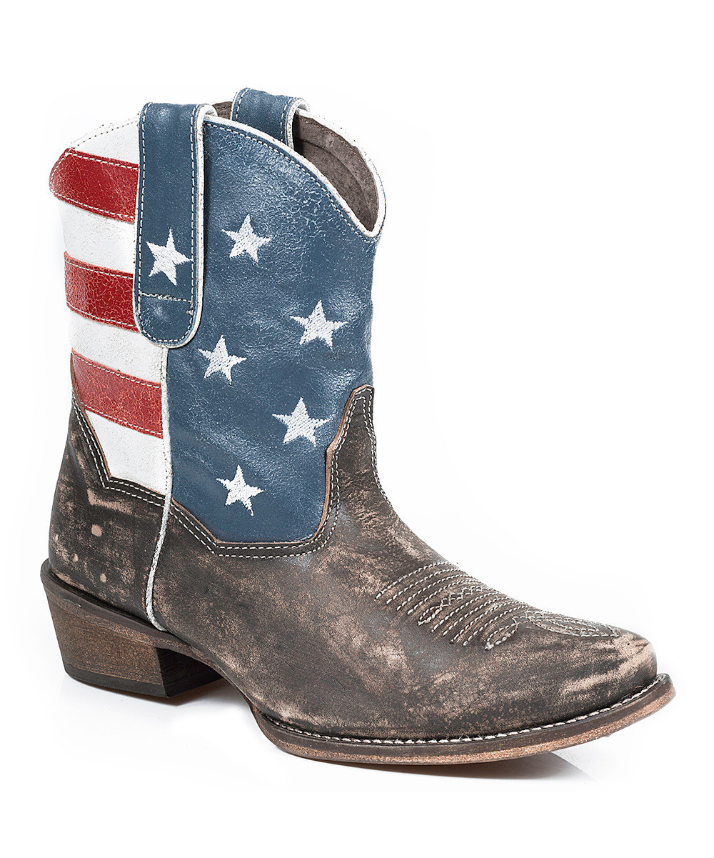 Roper Women's Western Boots BROWN - Brown American Flag Leather Cowboy Boot - Women | Zulily