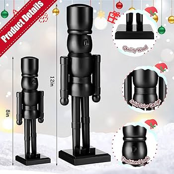 2 Pack Christmas Wooden Nutcracker Traditional Christmas Decorations Nutcracker Figure Statue for... | Amazon (US)