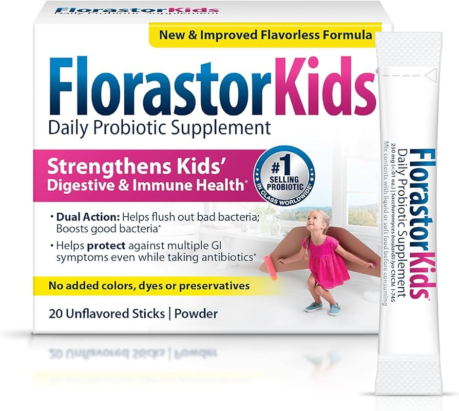 Florastor Kids Daily Probiotic Supplement, Unflavored Powder Mixes with Food or Beverage, Use wit... | Amazon (US)
