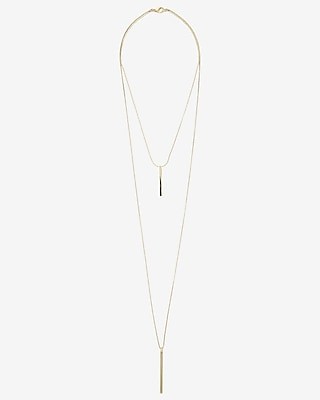 Express Womens Metal Hi-Lo Necklace Gold Women's  Gold | Express