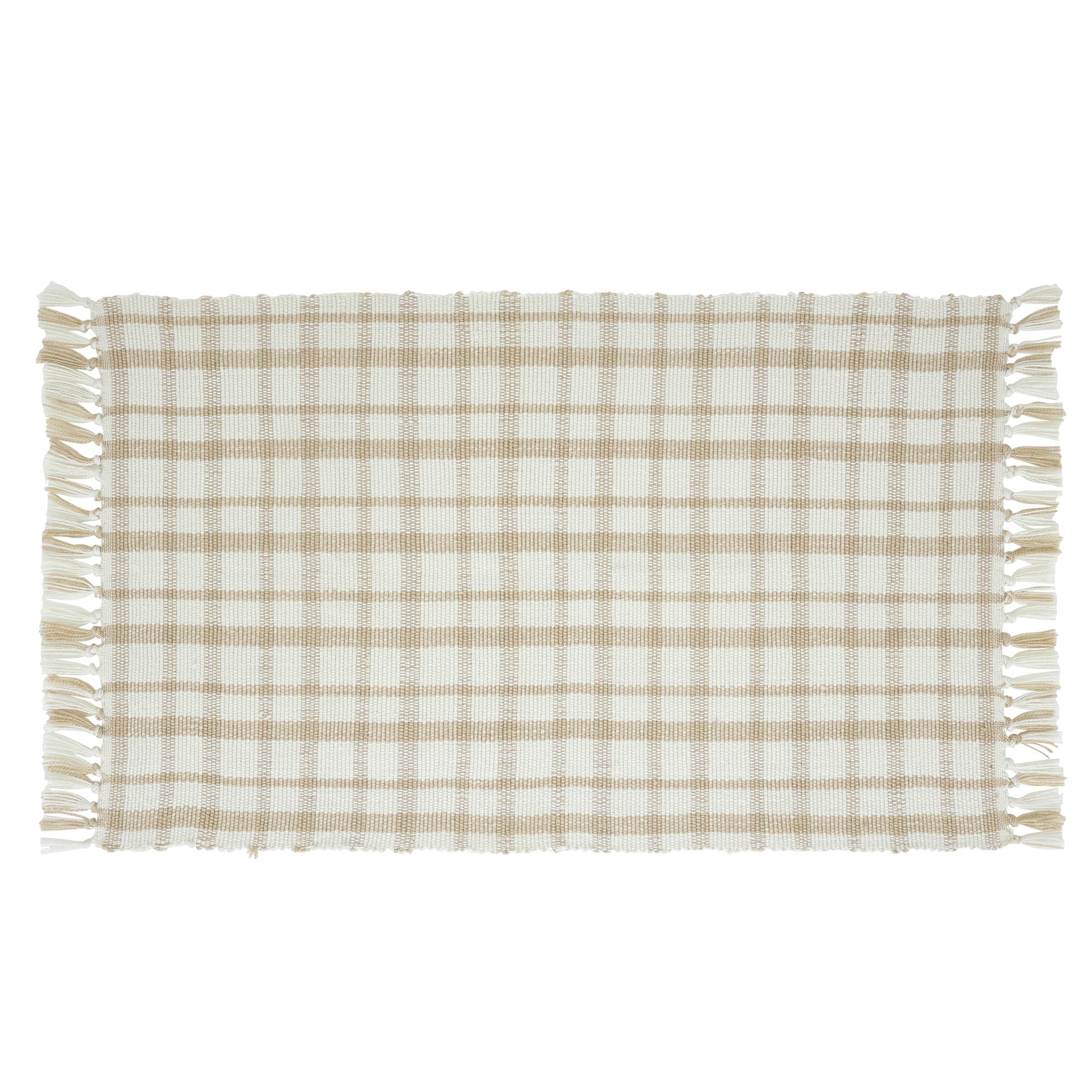 My Texas House Tan Plaid Indoor/Outdoor Layering Rug, 24" x 38" | Walmart (US)
