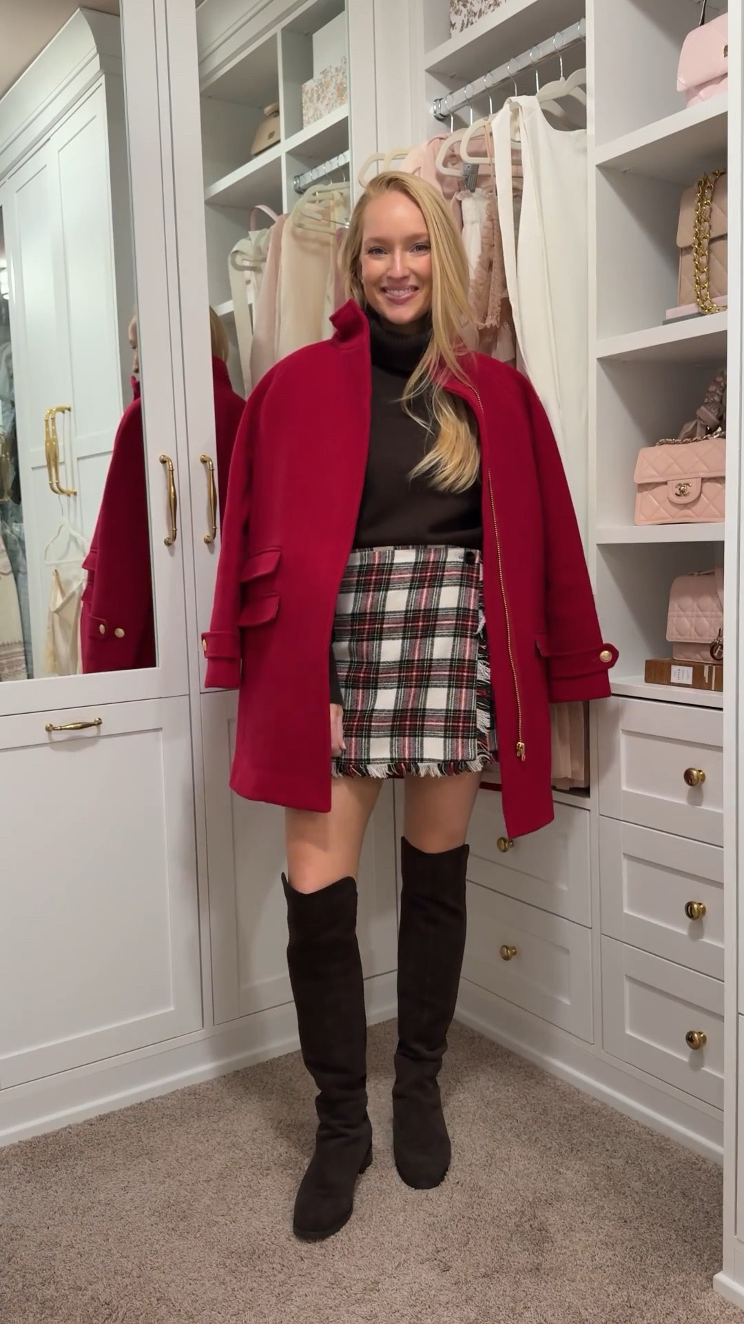 Sharing some holiday outfit inspo tonight! 
Everything is TTS but the coat runs roomy I sized down to a 2 here and it fits like a comfy 4 in the shoulders. 

Christmas party // red coat // j crew coat 

#LTKHoliday