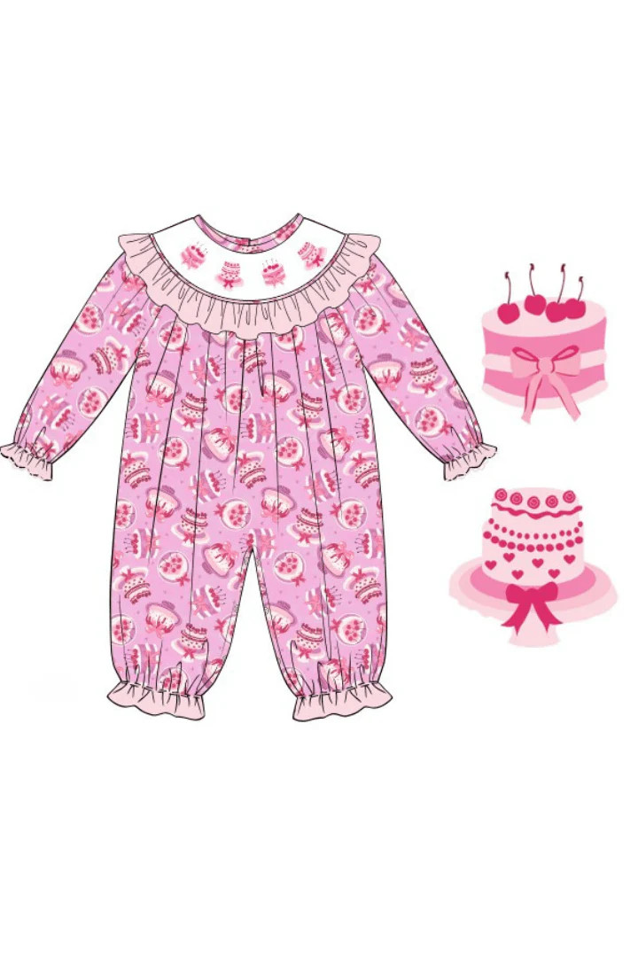 Pre-Order Smocked Sweet Cakes Bishop Romper | The Smocked Flamingo