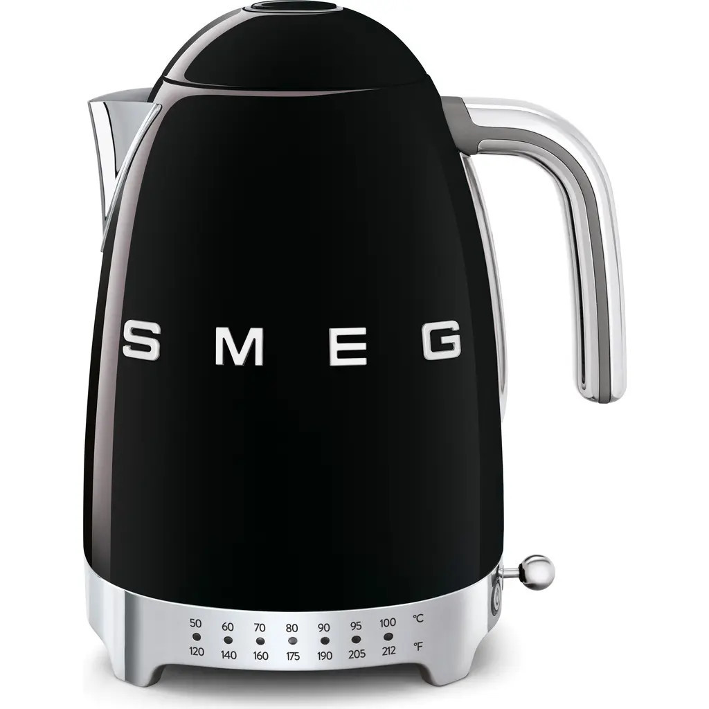 smeg '50s Retro Style Variable Temperature Electric Kettle in Black at Nordstrom | Nordstrom