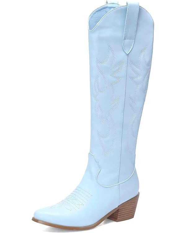 Women's Colorful Rhinestone Boots Western Cowboy Boots Cowgirl Mid-Calf Boots Pointed Toe Classic... | Amazon (US)