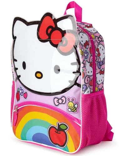 Fast Forward Hello Kitty Kids Backpack - 16 Inch 3D Bookbag Preschool Elementary Backpack for School Girls Boys School Bags, Hello Kitty Pink | Amazon (US)