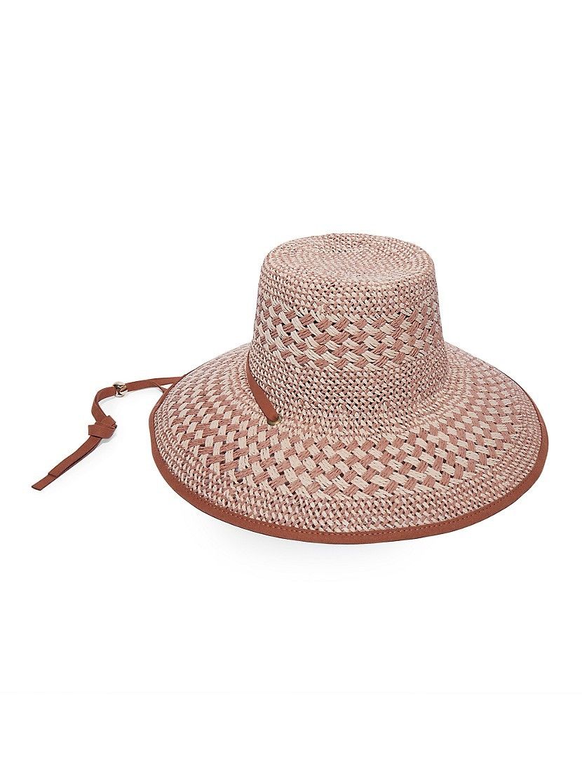 Brielle Check Flat-Top Straw Sunhat | Saks Fifth Avenue