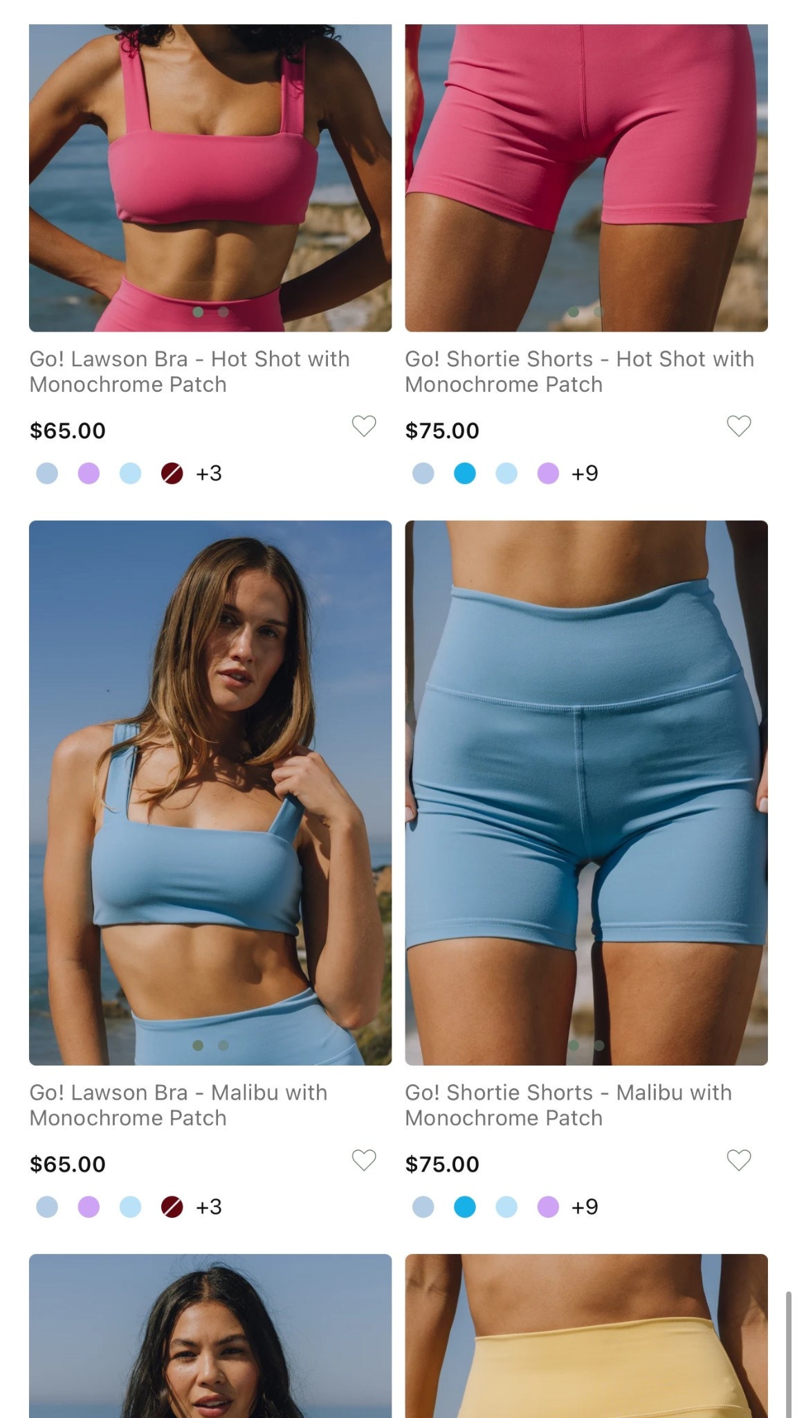 Wearing small bottoms. Medium top