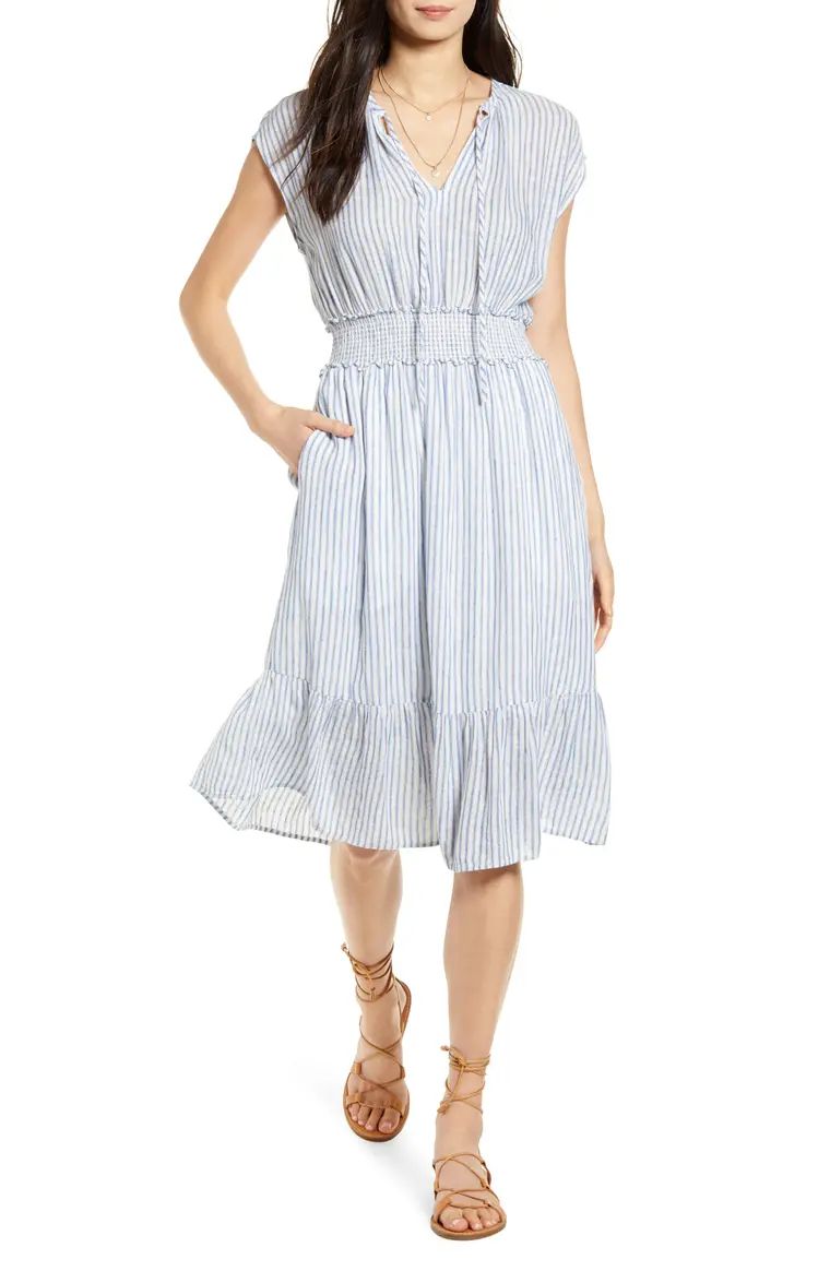 Ashlyn Stripe Linen Blend Dress | Nordstrom