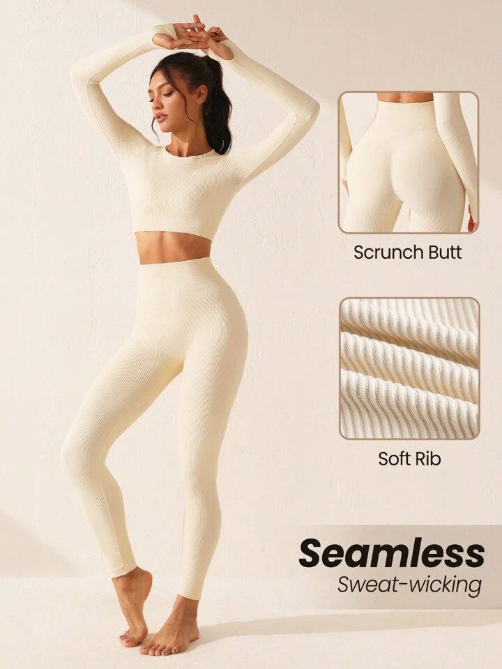 Lifespree Seamless& High Elastic Women's Sports Suit Outfit Set Workout Women Set | SHEIN