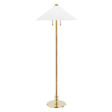 Flare Floor Lamp, 2-Light, Aged Brass, 62.25"H (L1399-AGB A5MFW) | Lighting Reimagined