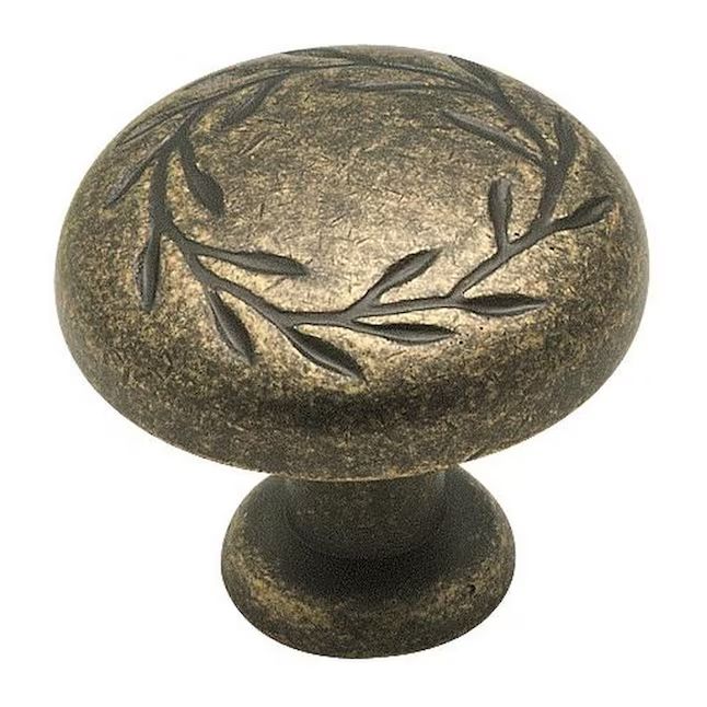 Amerock Nature's Splendor 1-5/16-in Weathered Brass Round Traditional Cabinet Knob | Lowe's