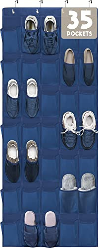 Tiblue Over The Door Shoe Organizers 35 Mesh Pockets Hanging Shoe Organizer Shoe Rack For Closet ... | Amazon (US)