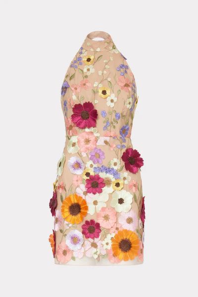 Hariet Floral Tulle Embroidered Dress | MILLY